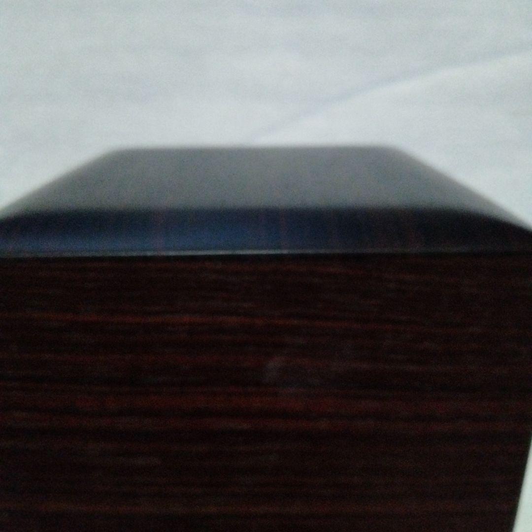 将棋の駒入れ　木製ダークブラウン蓋付き