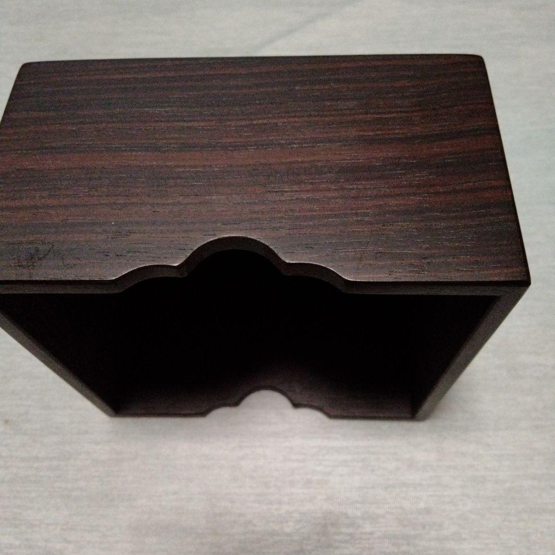 将棋の駒入れ　木製ダークブラウン蓋付き