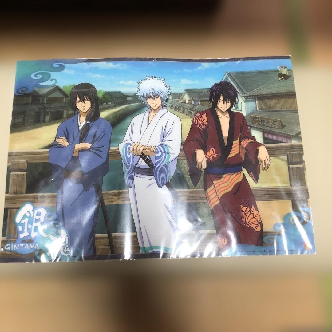 未使用】銀魂 クリアポスター 攘夷戦争 坂田銀時、高杉晋助、桂小太郎