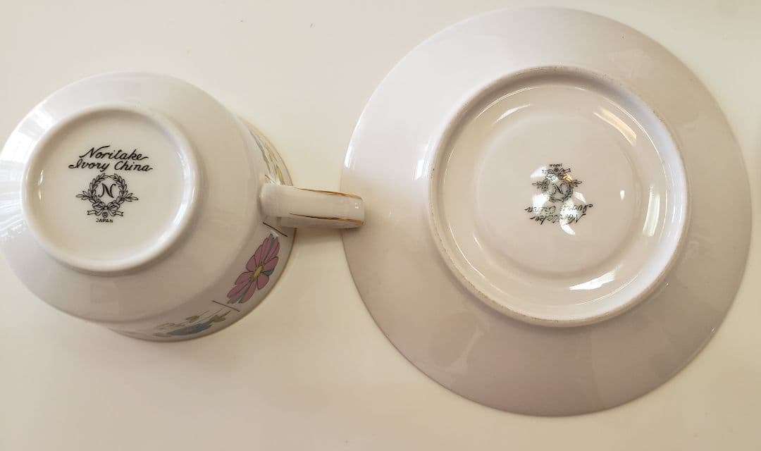 【難有り】ノリタケ 昭和レトロ　ポップな花柄６客セット貴重なセット