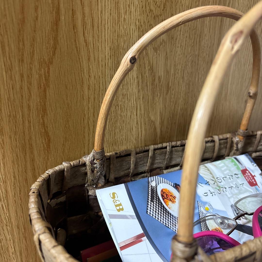 取手の節使いが素敵です 胡桃 オーダー 籠バッグ