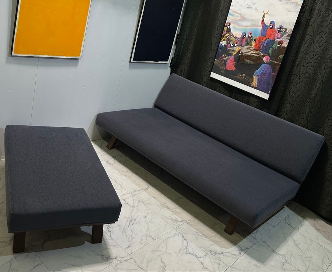 Sabisabi ソファ3人掛け【背もたれフラットタイプ】 オットマン