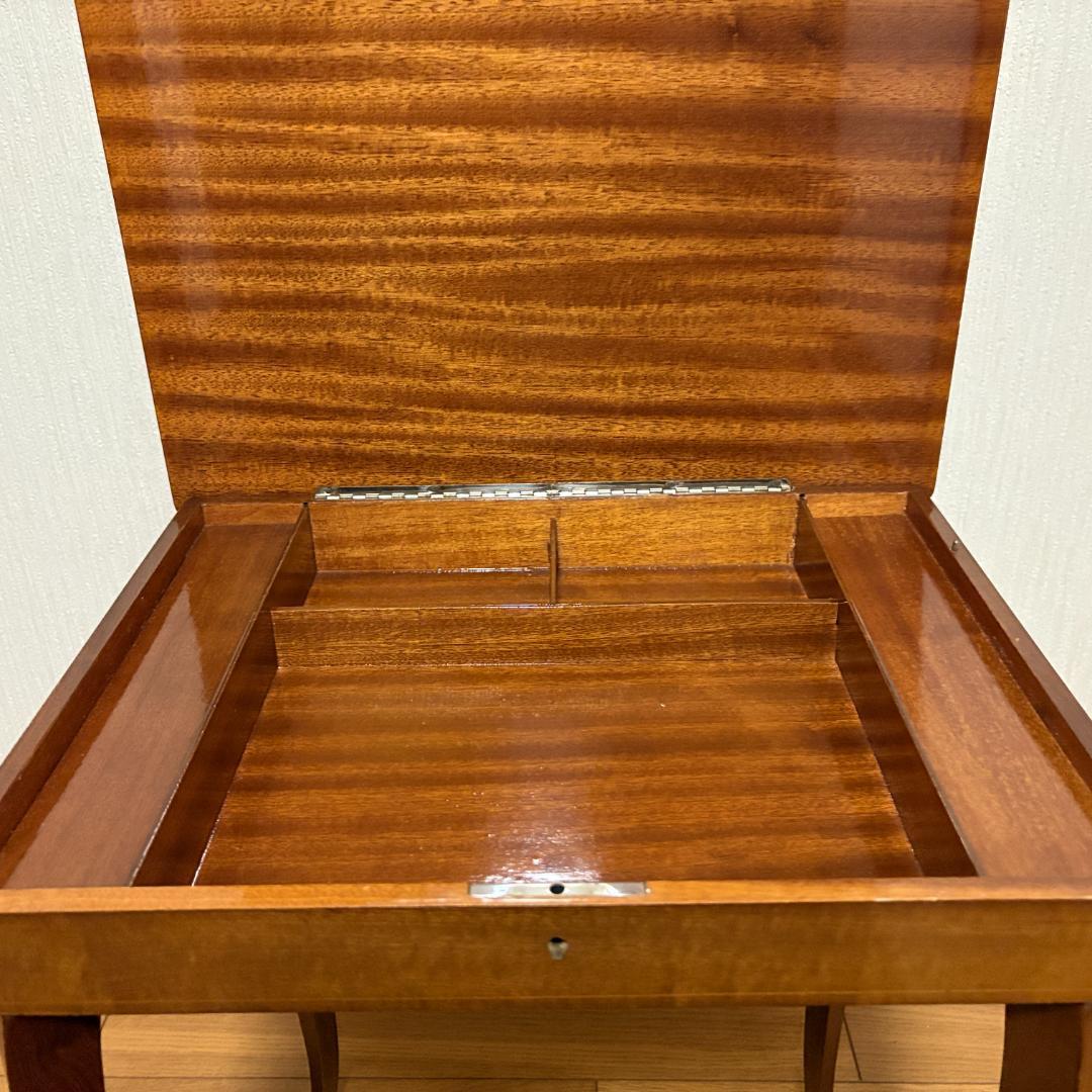 イタリア製 オルゴール付 象嵌細工サイドテーブル 帰れソレントへ アンティーク