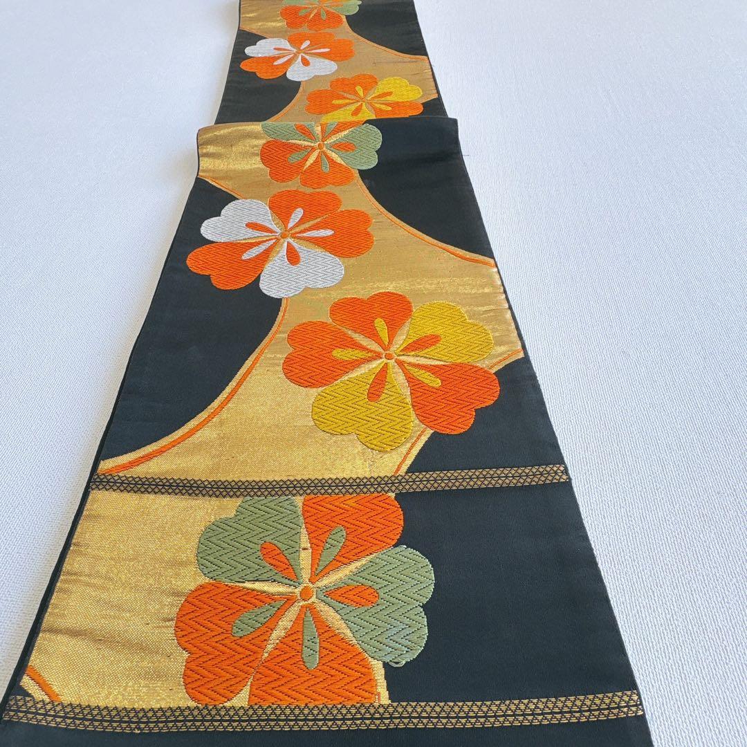 フルセット 七五三 7歳女の子 きもの　オレンジ色　牡丹　小物セット