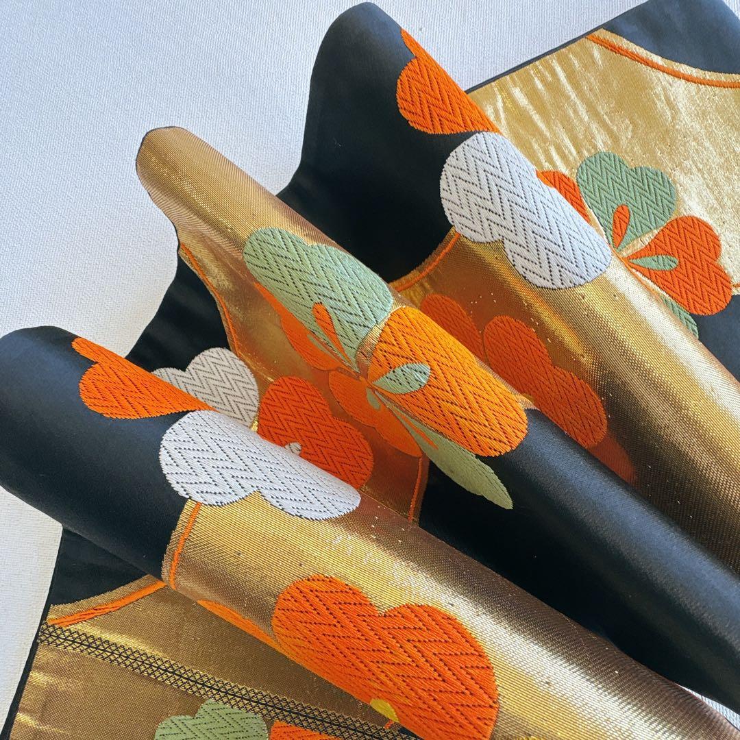 フルセット 七五三 7歳女の子 きもの　オレンジ色　牡丹　小物セット