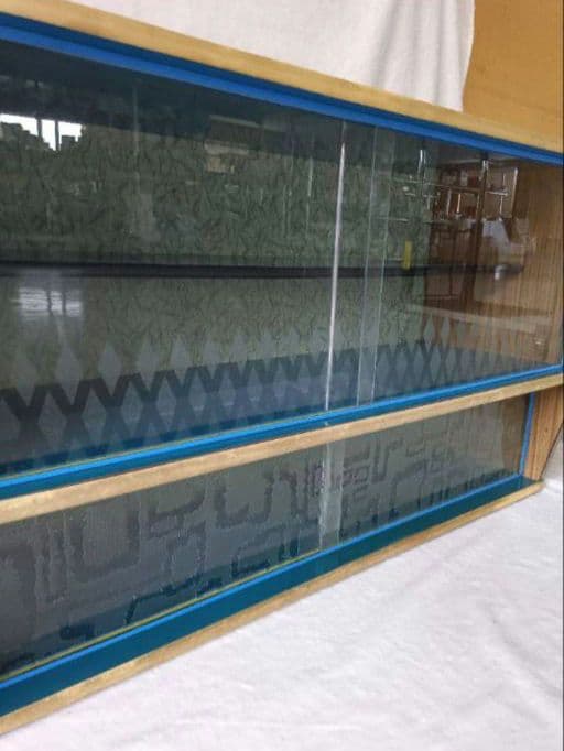 飾り棚　昭和レトロ　アンティーク家具　木製ショーケース　古家具　レトロ家具