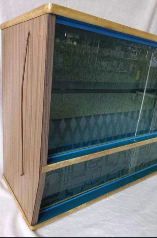 飾り棚　昭和レトロ　アンティーク家具　木製ショーケース　古家具　レトロ家具