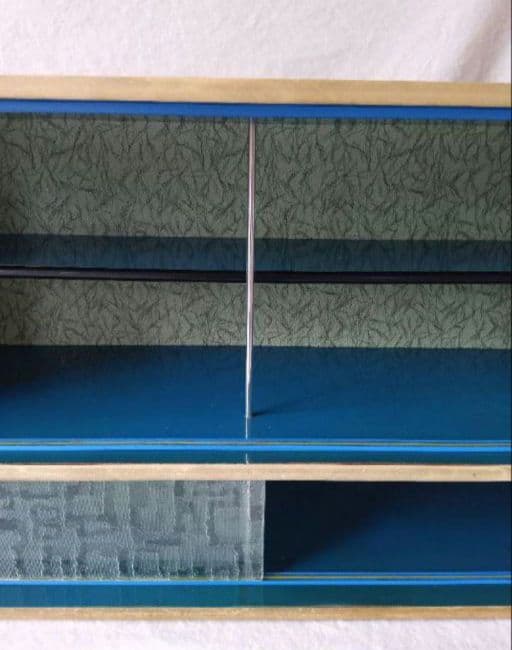 飾り棚　昭和レトロ　アンティーク家具　木製ショーケース　古家具　レトロ家具