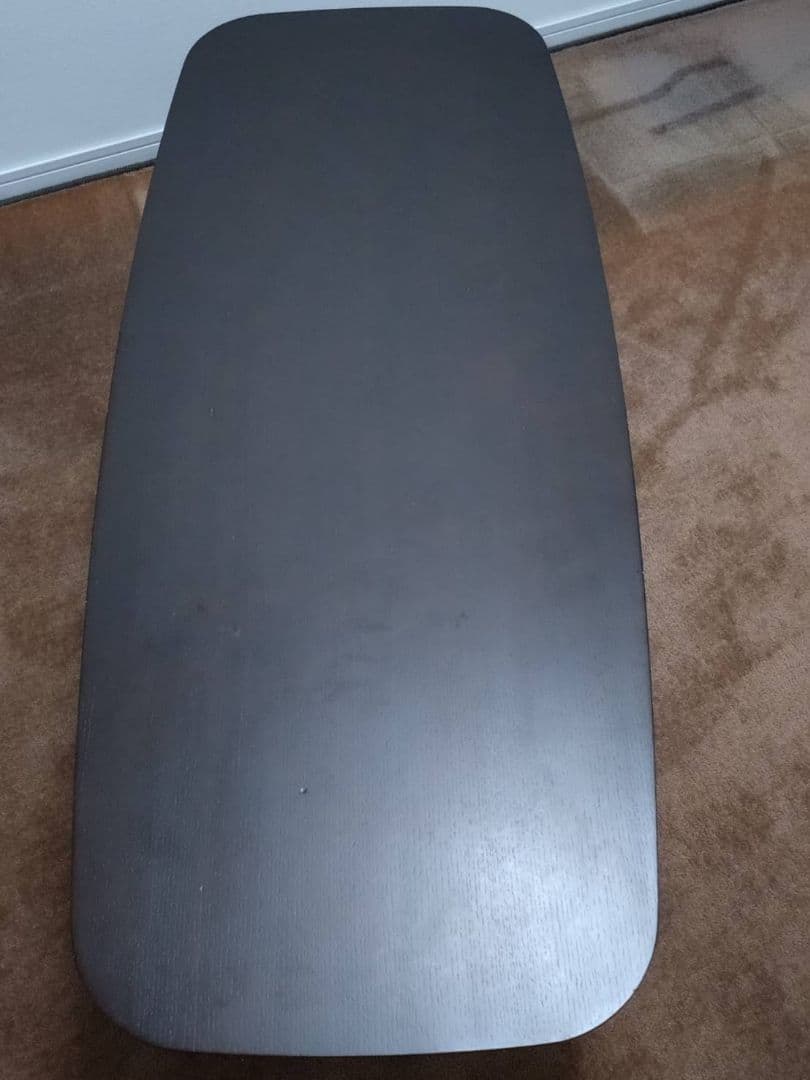 ダークブラウン 楕円形センターテーブル