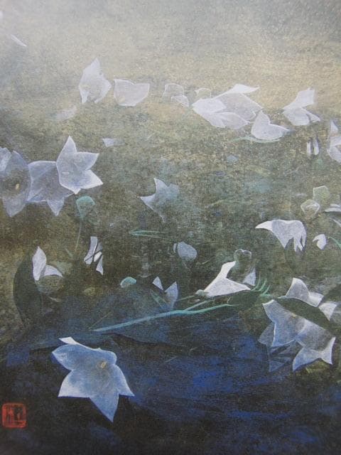 波多野杜邦、【ひかり野】、希少な額装用画集画、新品高級額 額装付