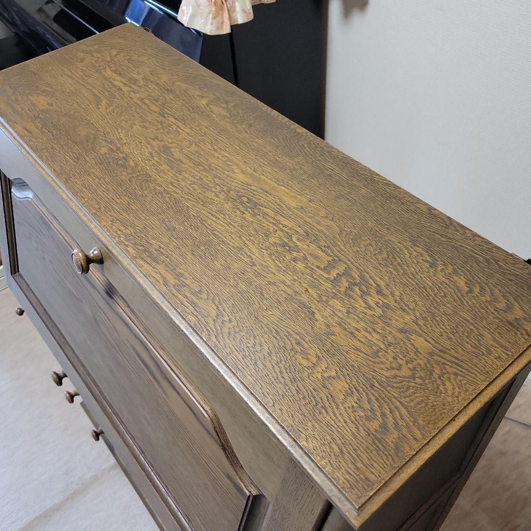 豊田たんす　オーク材　ライティングデスク　希少　無垢材