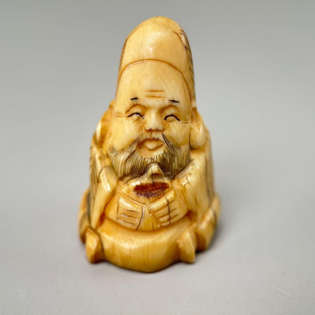 B福の神像 四体セット彫刻根付天然素材アンティーク骨董飾り物古美術置物細密細工