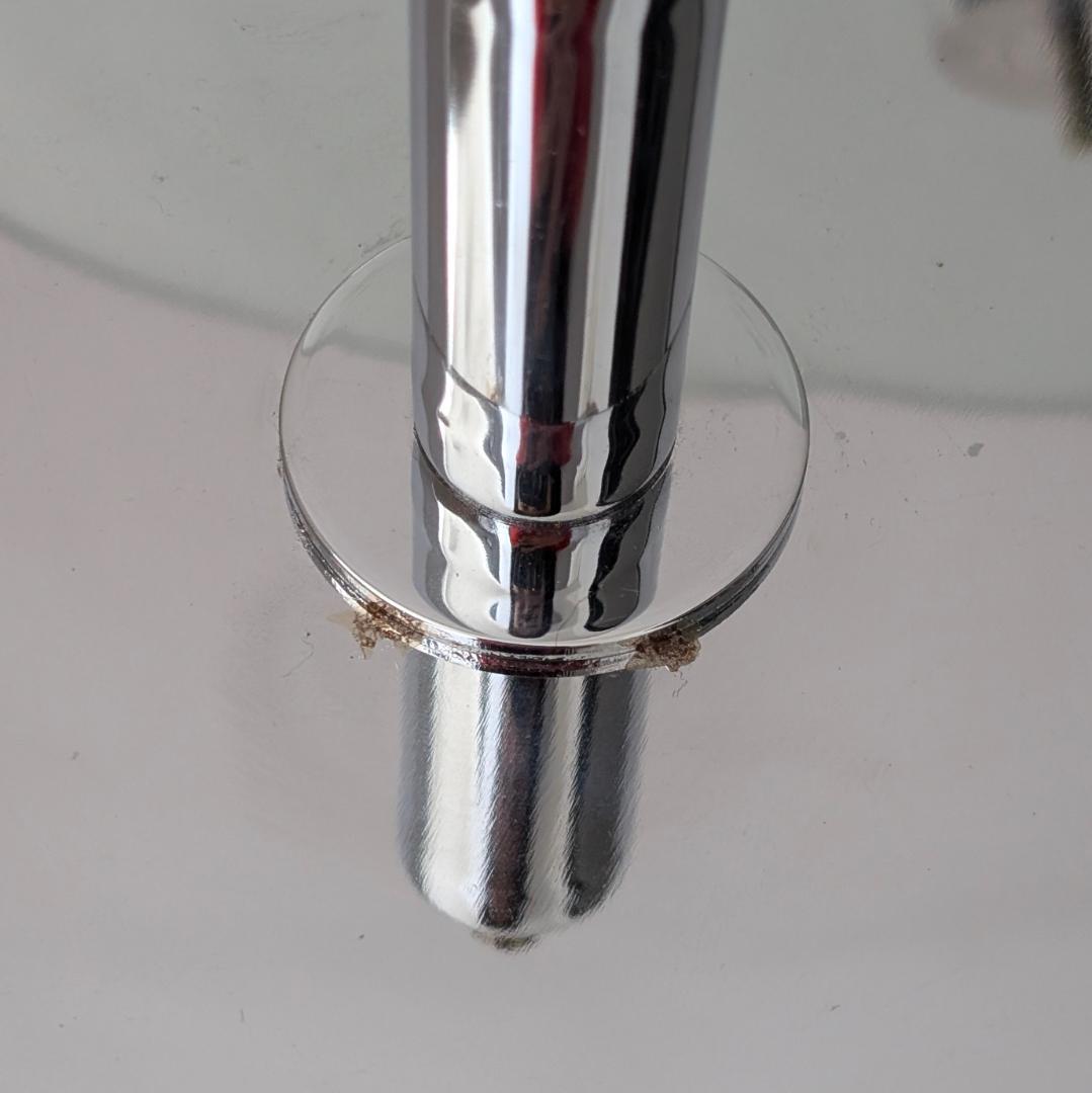 ガラス×クローム サイドテーブル マガジンラック付き ビンテージ Y2K ポップ