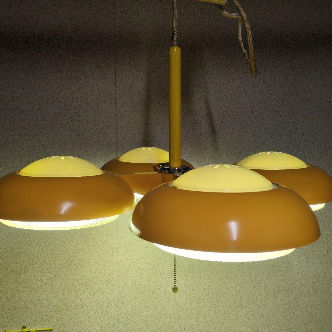 ナショナル 松下電工 4連シャンデリア 蛍光灯 ペンダントライト 昭和