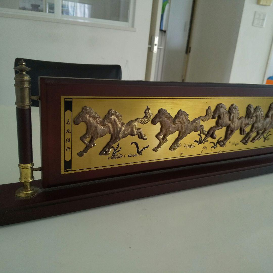 アンティーク、馬の彫刻 木製置物