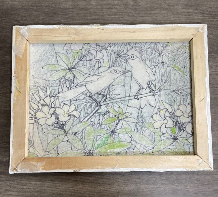 ウォールインテリア　アジアン　バリ絵画　ブンゴセカン　ブルー系【KA-6-3】