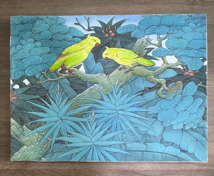 ウォールインテリア　アジアン　バリ絵画　ブンゴセカン　ブルー系【KA-6-3】