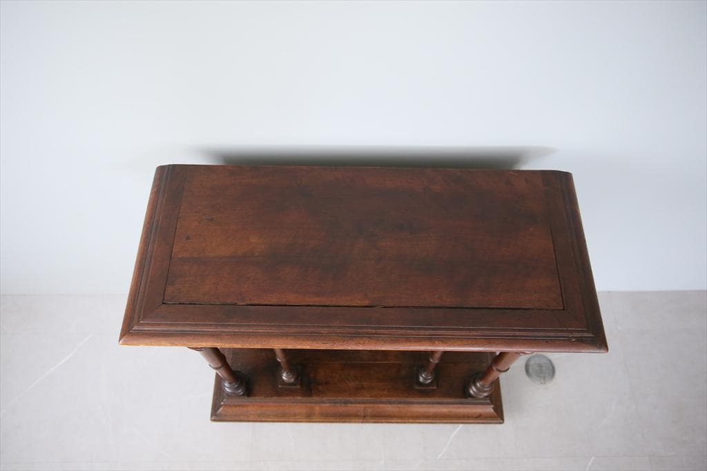 フランスアンティーク木製ホールテーブル机/花台/カウンターデスク飾り棚(90-8