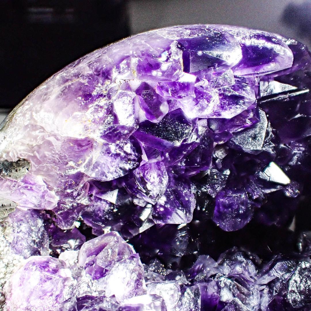天然石 アメジスドーム 笑口 3 ジオード 紫水晶 原石 結晶 パワーストーン