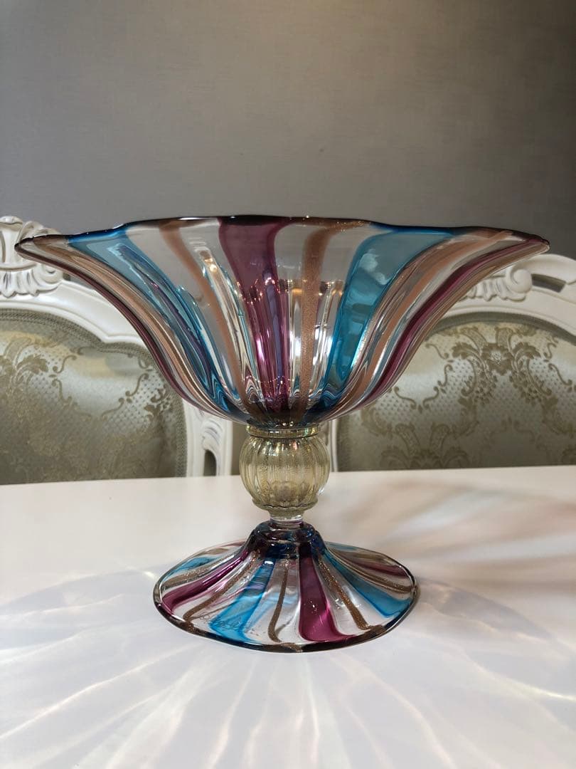 ヴェネツィアガラス　ベネチアンガラス　ガラス　フルーツスタンド