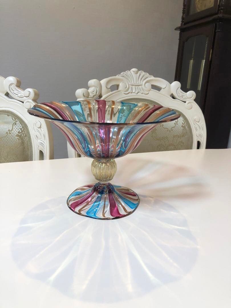 ヴェネツィアガラス　ベネチアンガラス　ガラス　フルーツスタンド