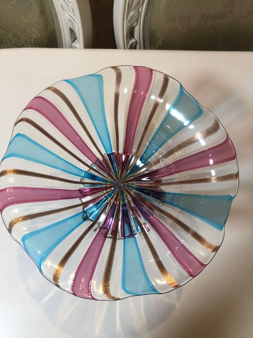 ヴェネツィアガラス　ベネチアンガラス　ガラス　フルーツスタンド