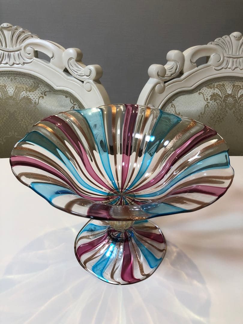 ヴェネツィアガラス　ベネチアンガラス　ガラス　フルーツスタンド
