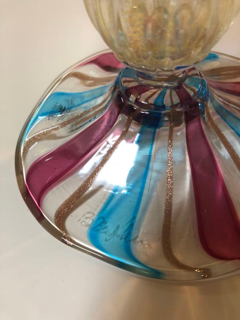 ヴェネツィアガラス　ベネチアンガラス　ガラス　フルーツスタンド