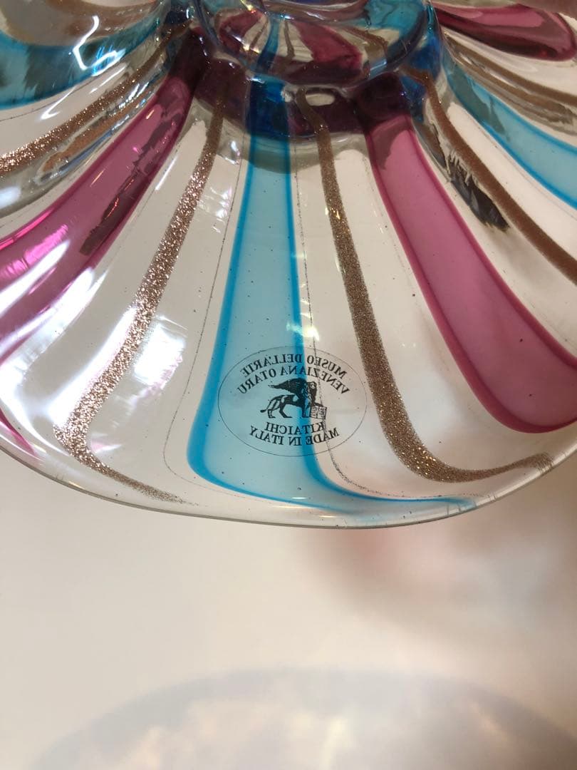 ヴェネツィアガラス　ベネチアンガラス　ガラス　フルーツスタンド