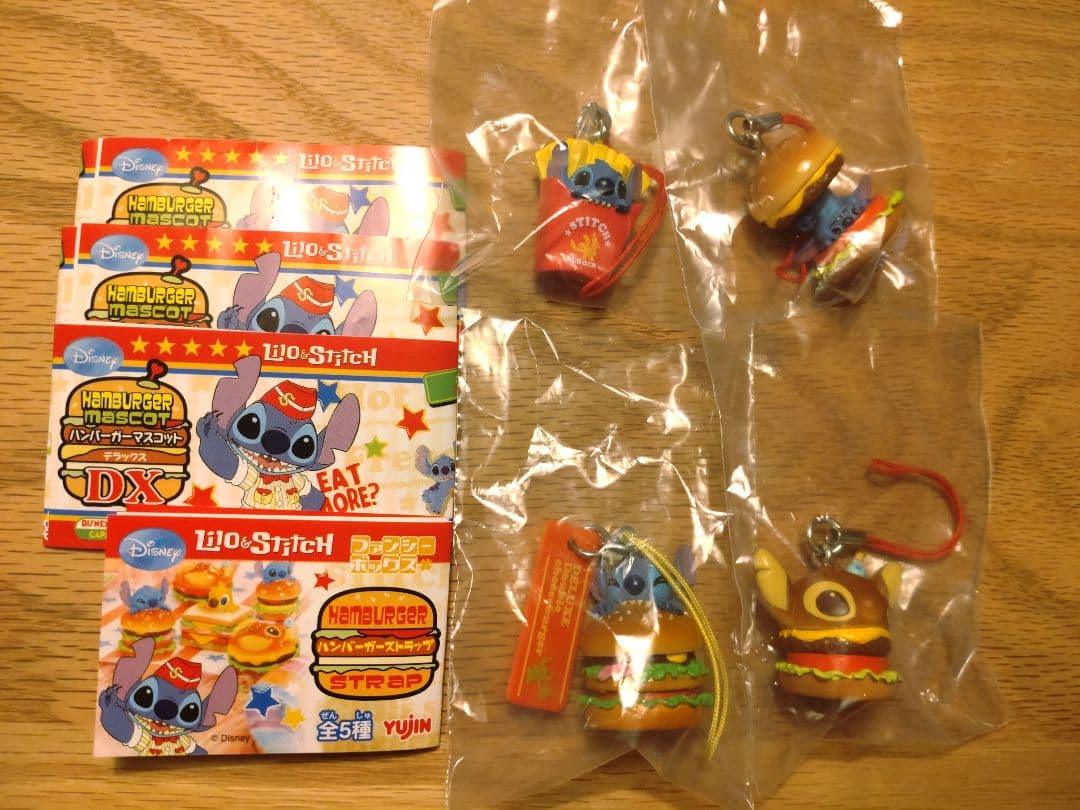 新品未使用未開封品 スティッチ ハンバーガーマスコット ストラップ