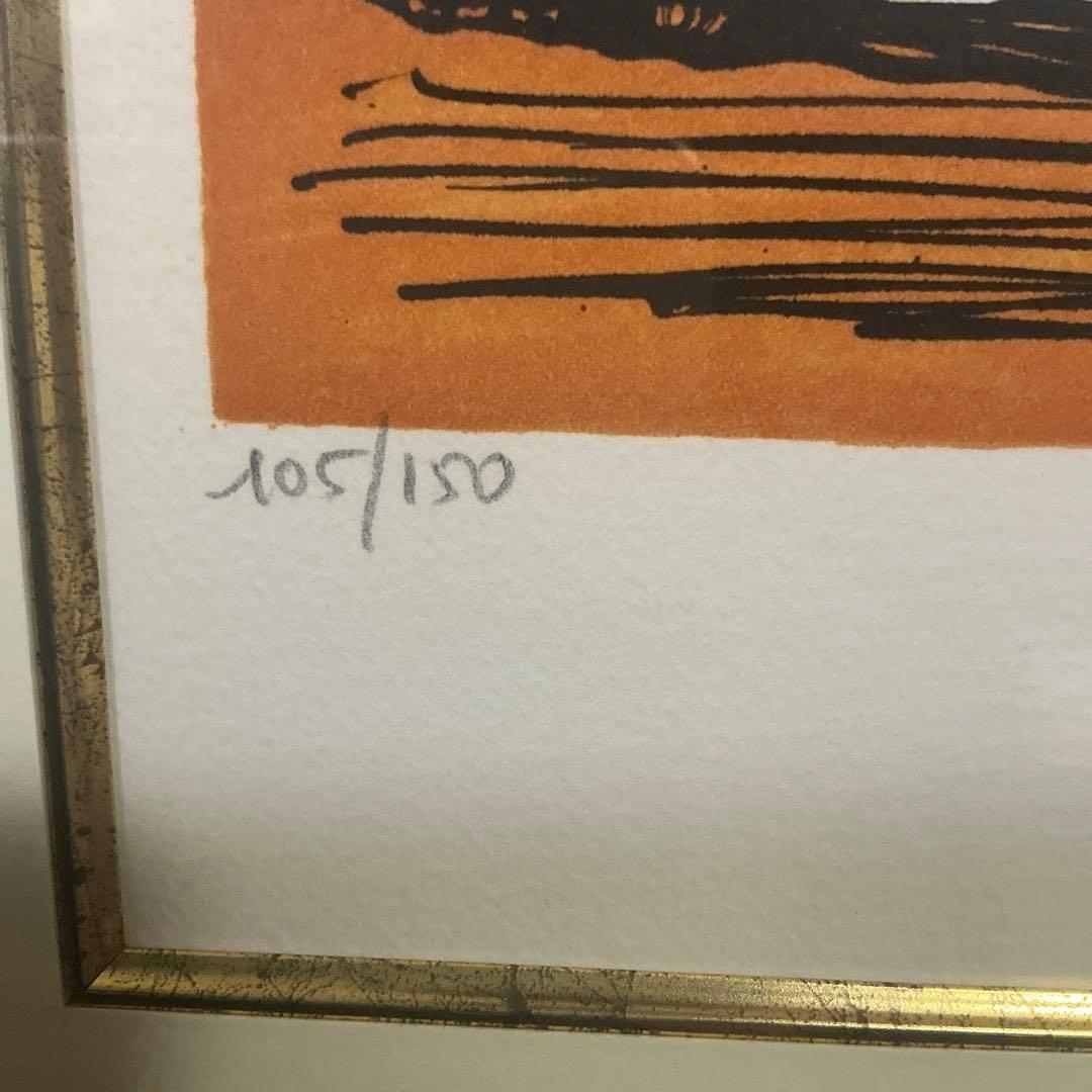 ベルナールビュッフェ リトグラフ 5本の薔薇 直筆サイン 証明書付き