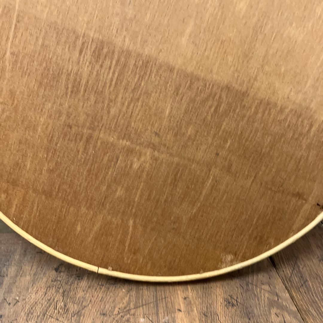 ■A-壁 昭和レトロ ニチハン 木製 丸型鏡 ラウンドミラー ウォールミラー