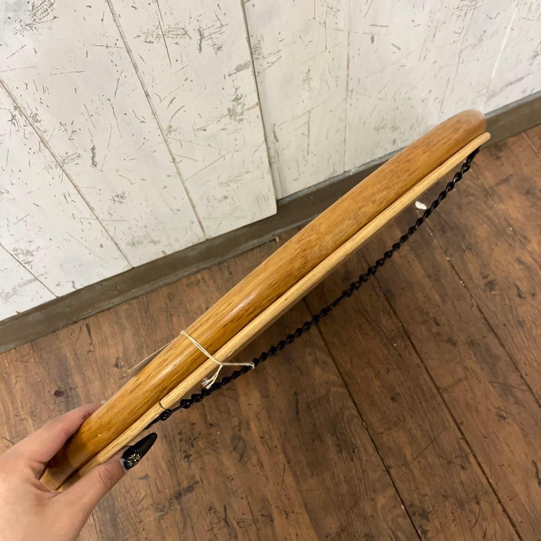 ■A-壁 昭和レトロ ニチハン 木製 丸型鏡 ラウンドミラー ウォールミラー