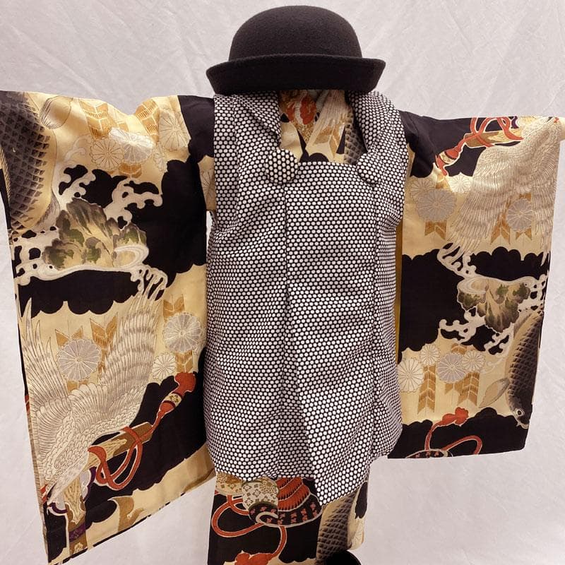 509ab13着物のみ◎七五三 三歳 男の子 アンティーク着物 レトロ