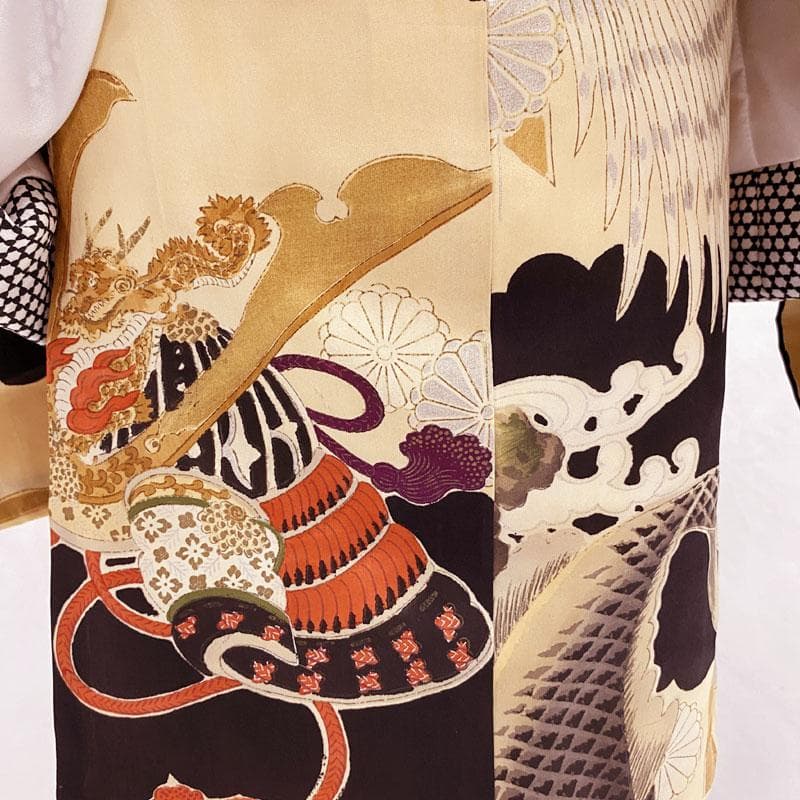 509ab13着物のみ◎七五三 三歳 男の子 アンティーク着物 レトロ