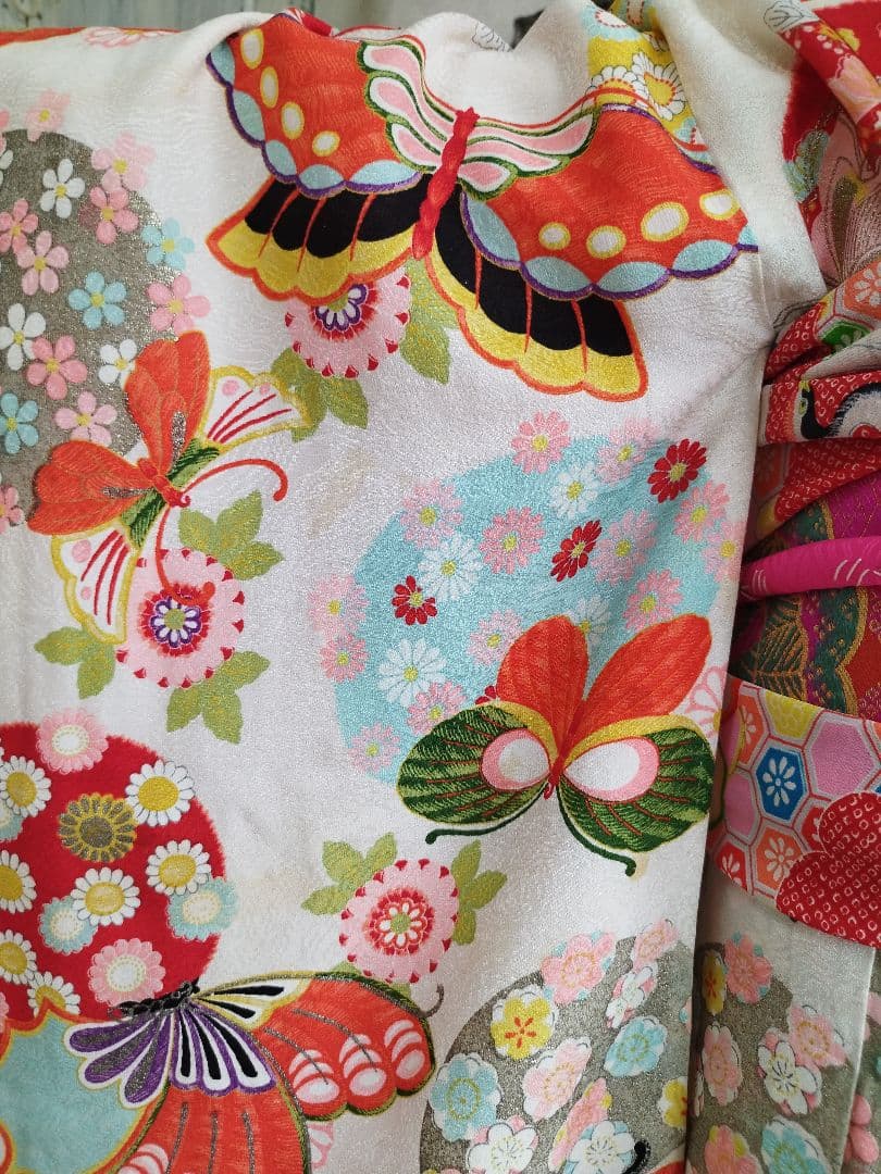 専用です☆大正浪漫アンティーク白系の着物にだらりの帯セット☆七五三ハーフ成人式