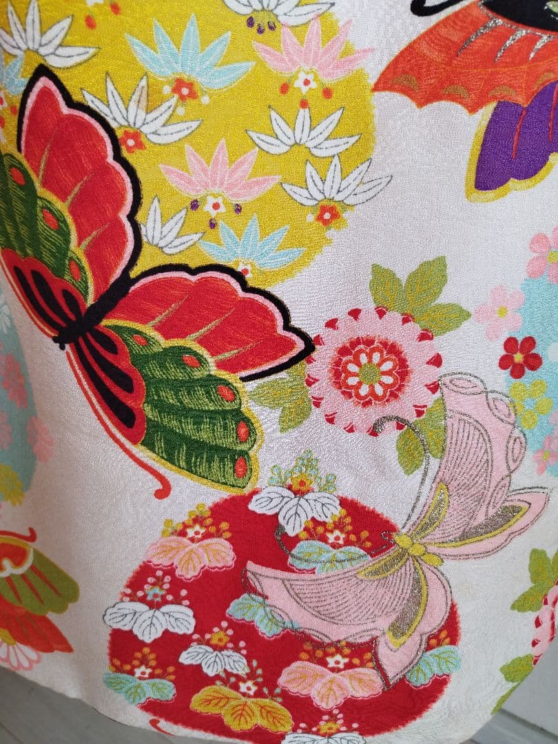 専用です☆大正浪漫アンティーク白系の着物にだらりの帯セット☆七五三ハーフ成人式