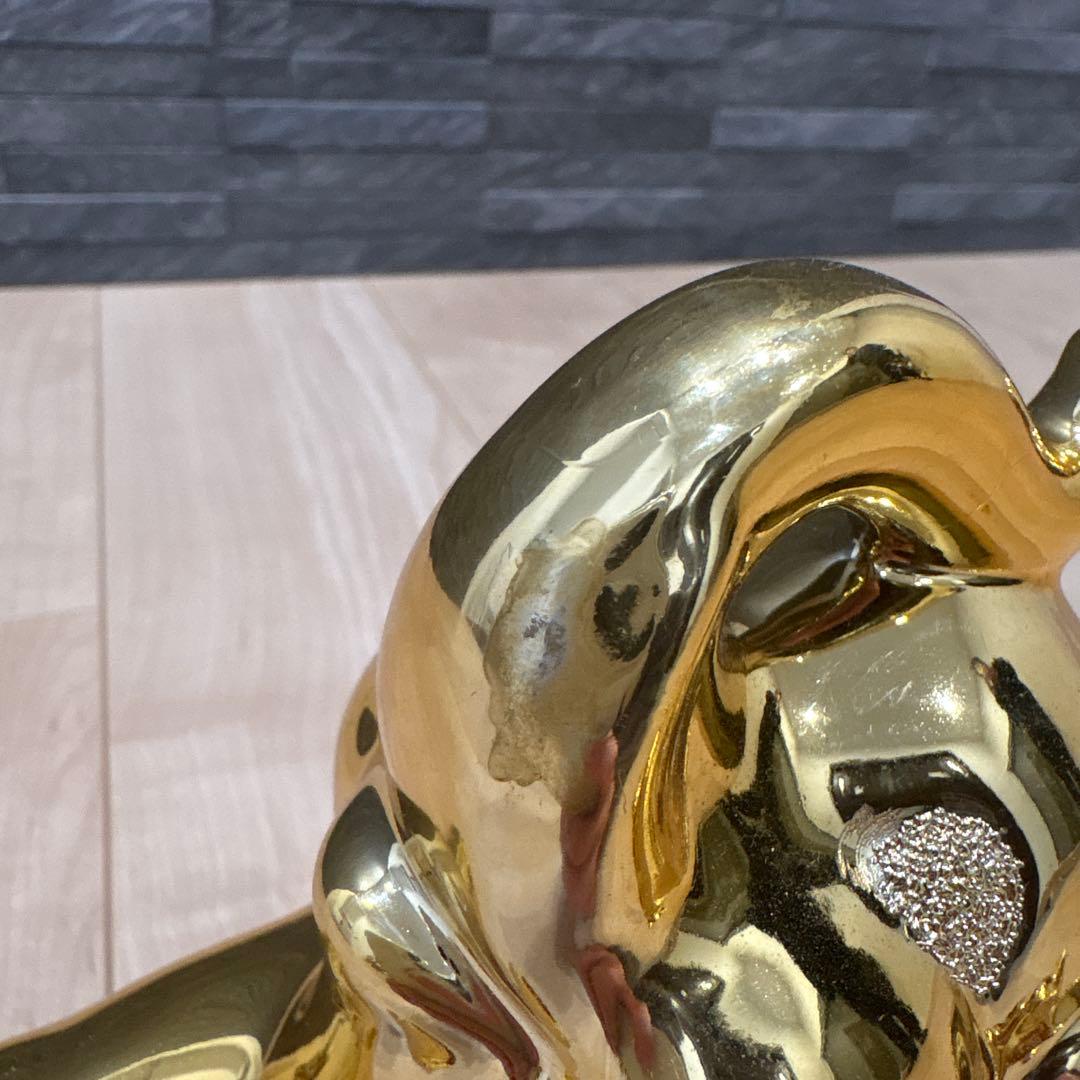 金色のゾウの置物　親子3個セット　インテリア