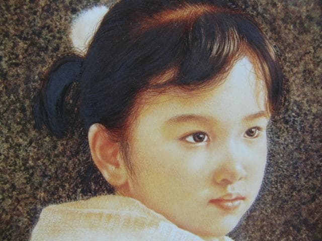 辻真砂、【桜葉】、希少な画集画、新品高級額 額装付、状態良好