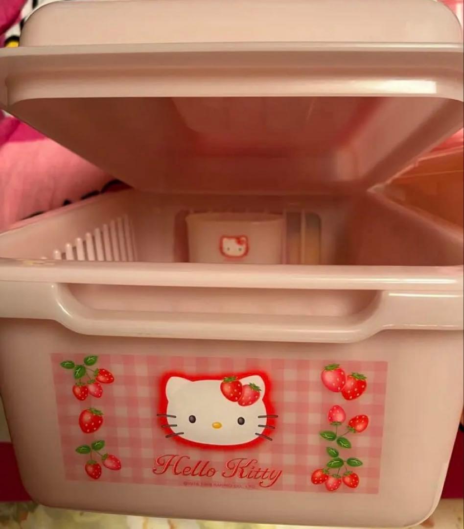キティ　レア　当時物　いちご　カオハナ　水切りカゴ　キッチン　ラック　収納