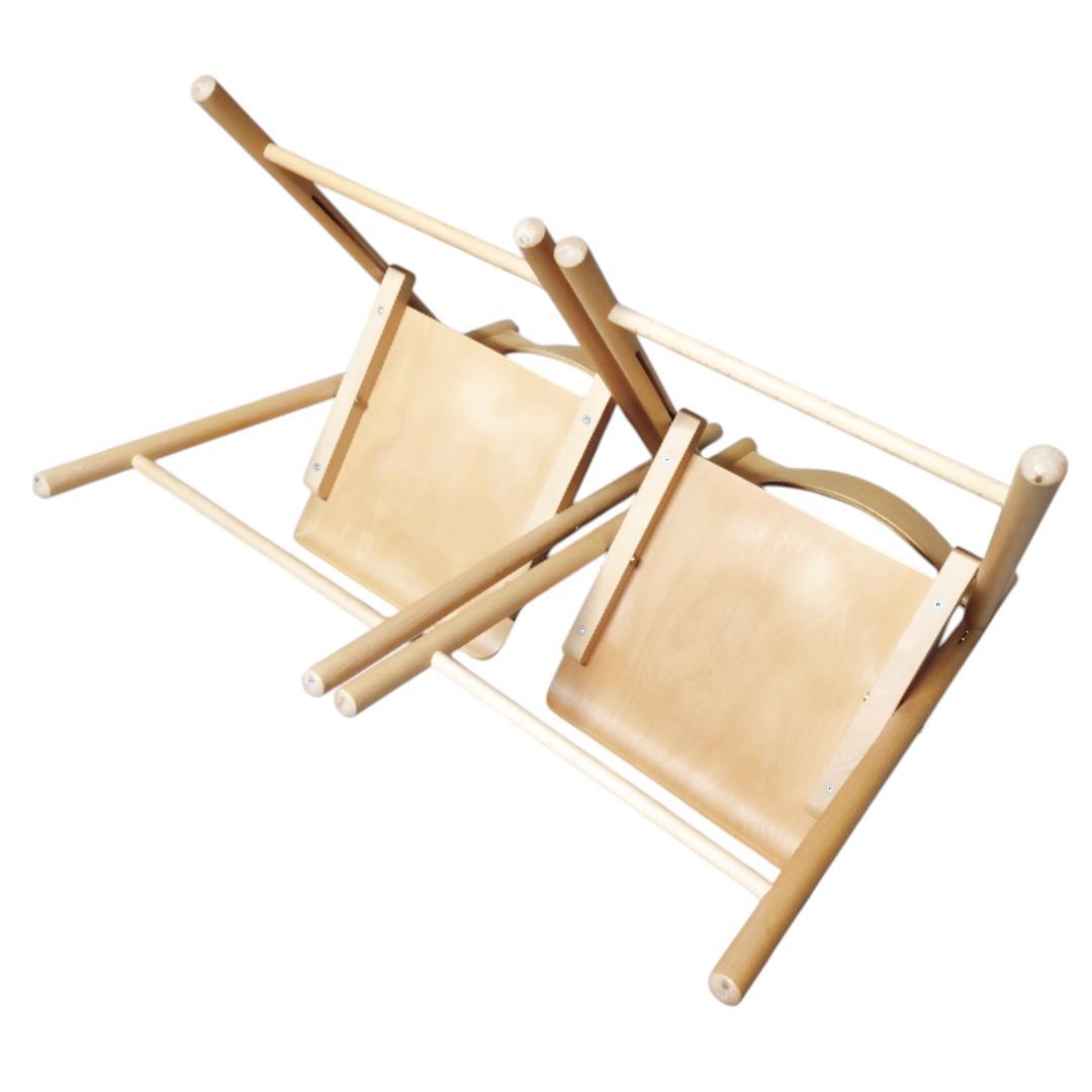 【2脚セット】無印良品 廃盤 折りたたみ椅子 ブナ材 フォールディングチェア