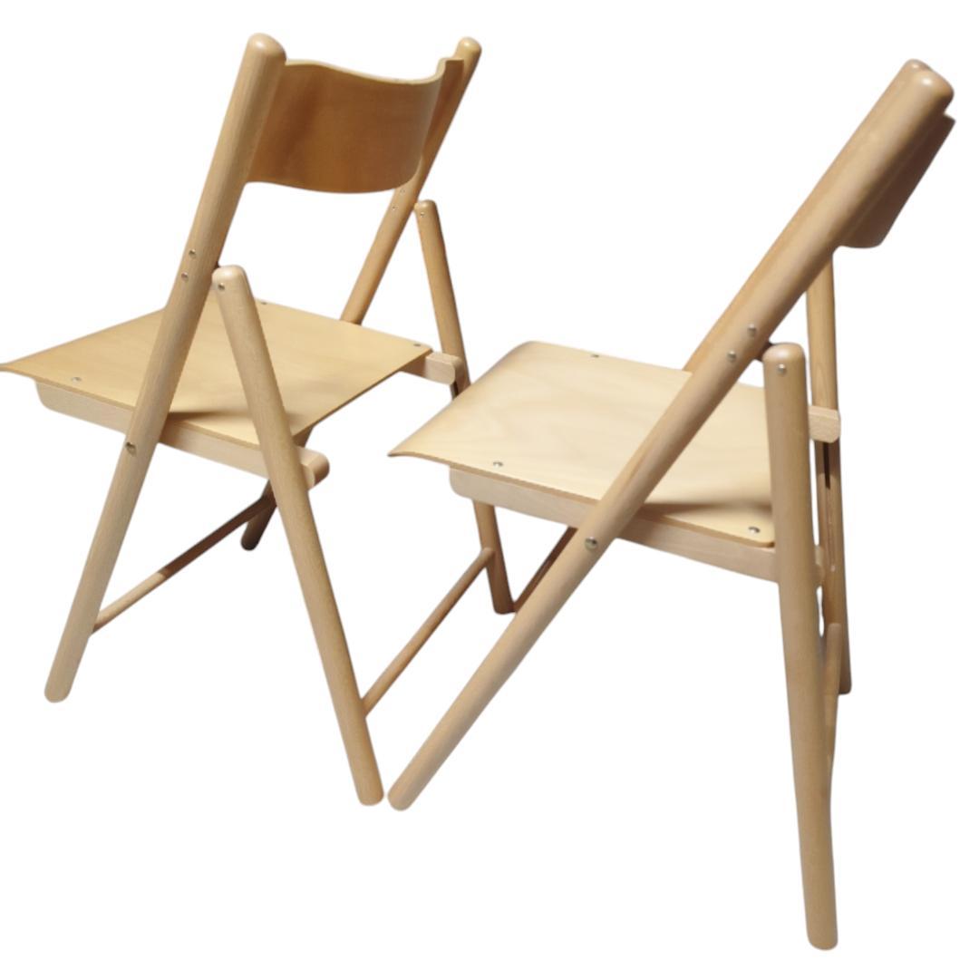 【2脚セット】無印良品 廃盤 折りたたみ椅子 ブナ材 フォールディングチェア