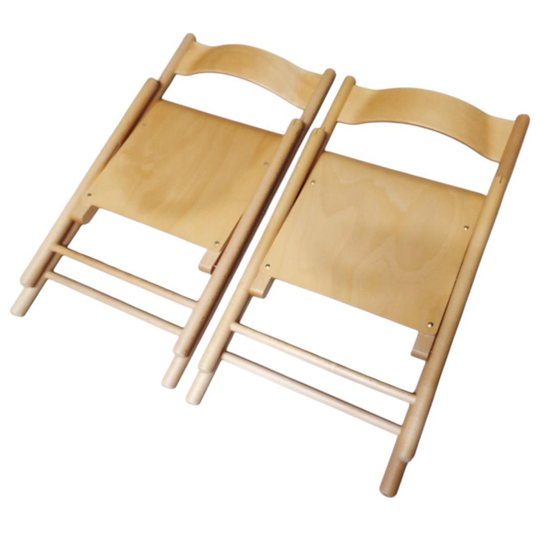 【2脚セット】無印良品 廃盤 折りたたみ椅子 ブナ材 フォールディングチェア