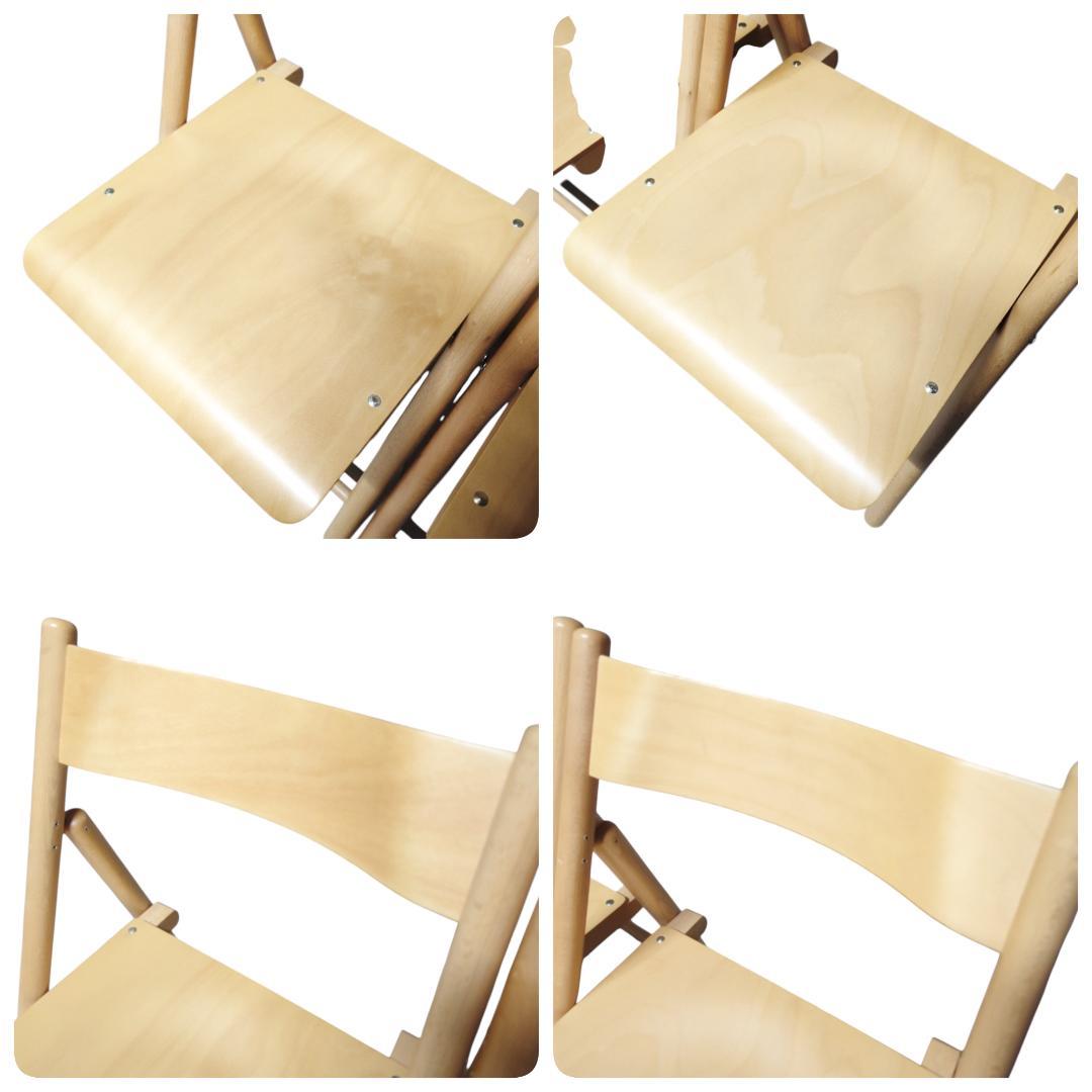 【2脚セット】無印良品 廃盤 折りたたみ椅子 ブナ材 フォールディングチェア