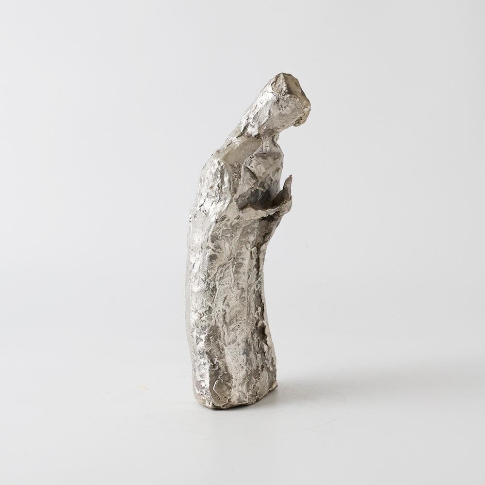 板橋一歩作 白銅 ブロンズ 祈り 祈る女性像 人物像 共箱 井波伝統工芸