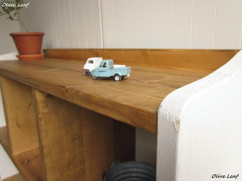 サイズ、デザインオーダー可！●７ブロックラック●無垢材シャビーホワイト●受注製作