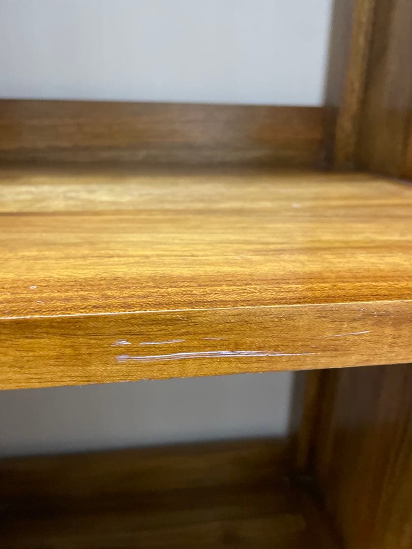 チーク 無垢材 オープンラック シェルフ 木製 本棚 ラック