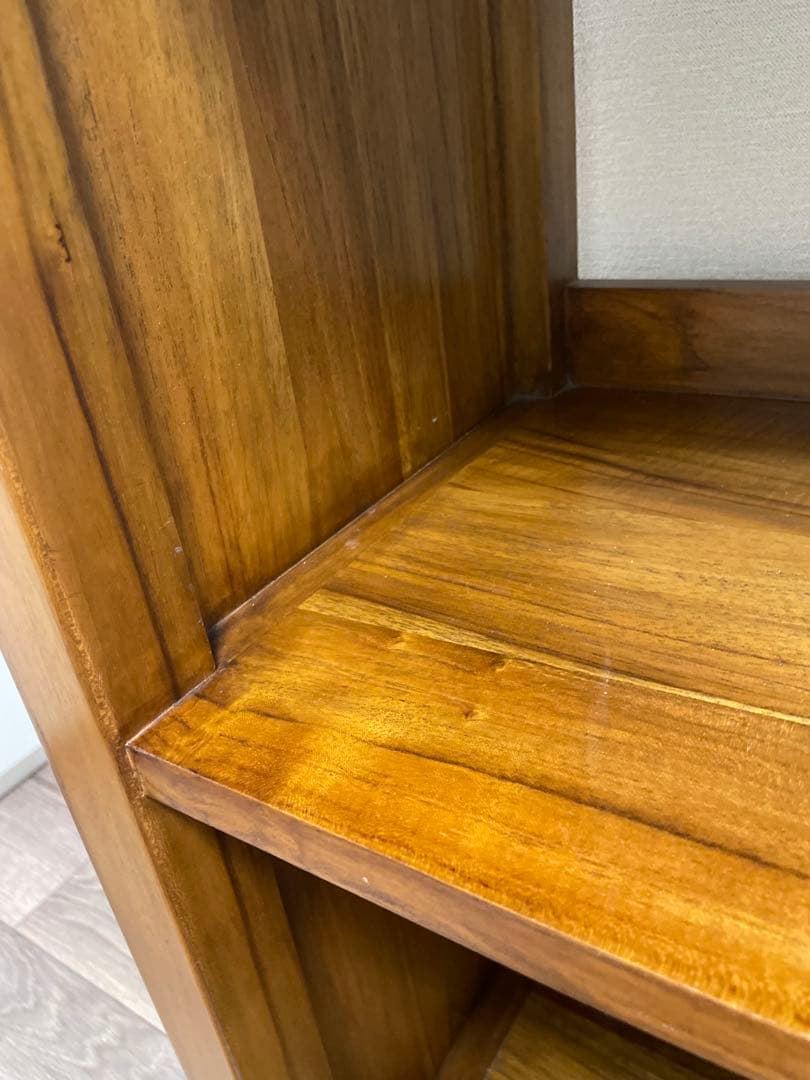 チーク 無垢材 オープンラック シェルフ 木製 本棚 ラック