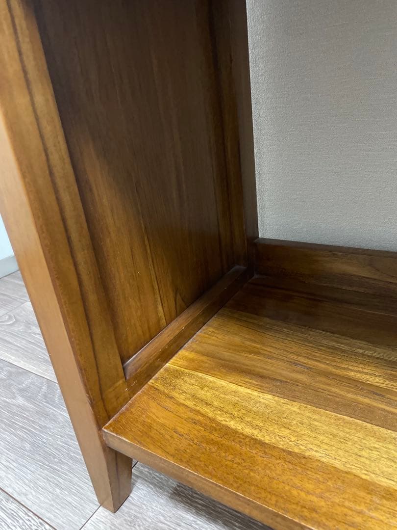 チーク 無垢材 オープンラック シェルフ 木製 本棚 ラック