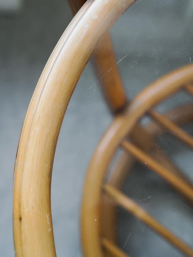 70-80's ヴィンテージ ラタン/藤 テーブル ミッドセンチュリーモダン